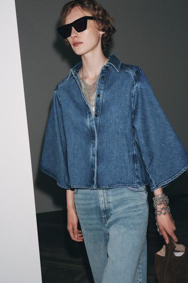 CHEMISE KIMONO EN JEAN ZW COLLECTION - Bleu de Zara - Image 3