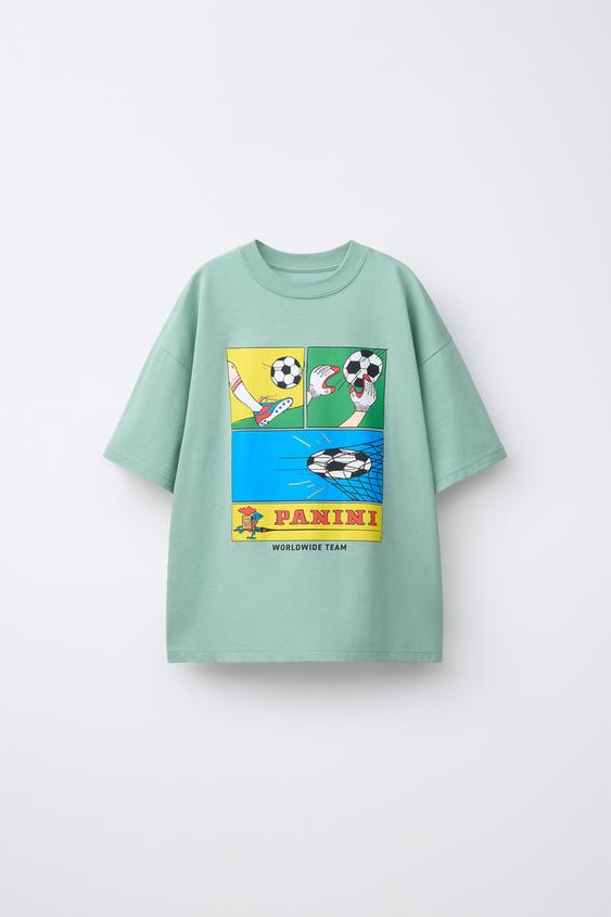 PANINI © PRINT T-SHIRT - Green de Zara - Imagen 0