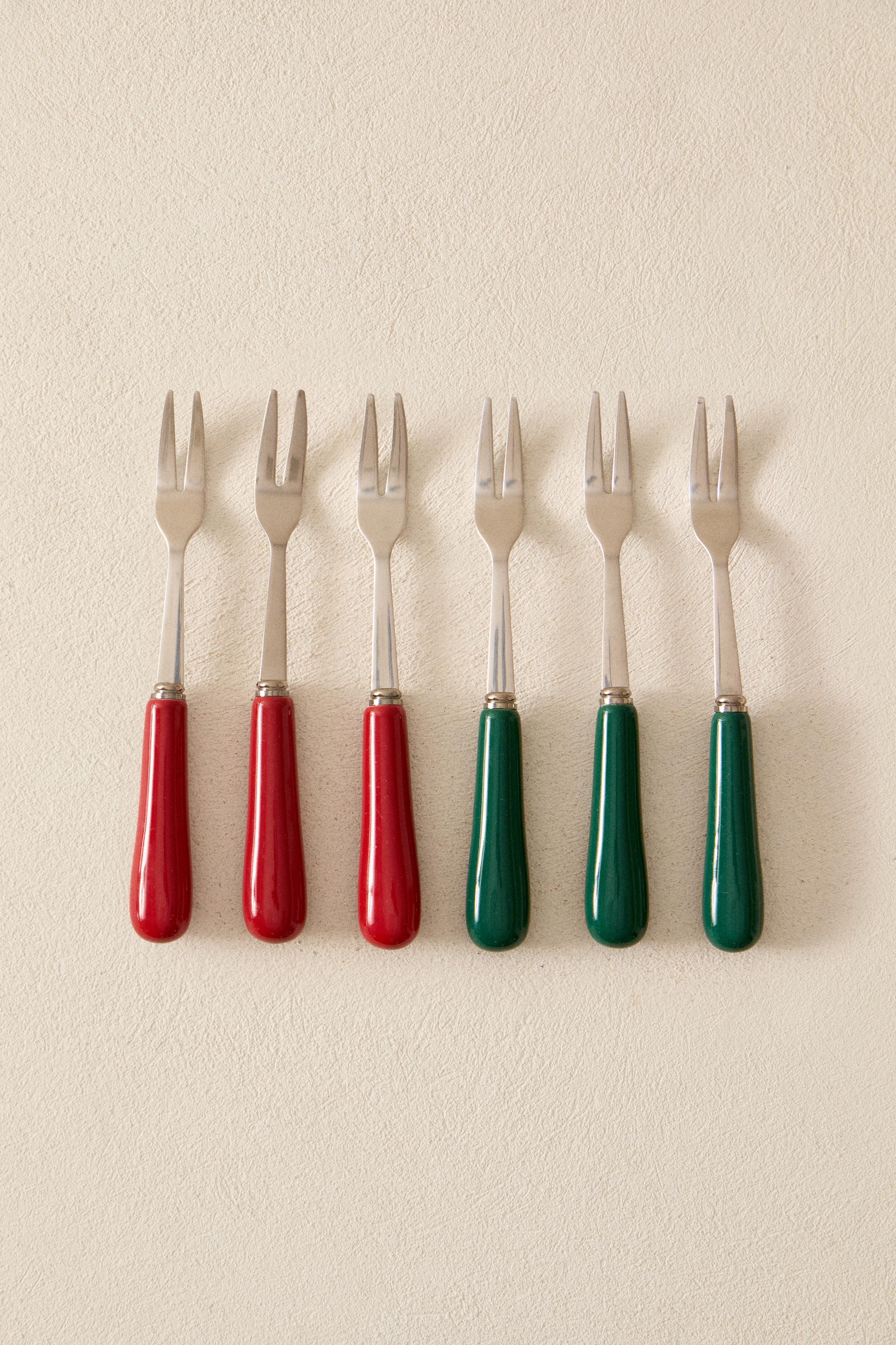 SET OF CERAMIC CHRISTMAS APPETIZER SKEWERS (SET OF 6)