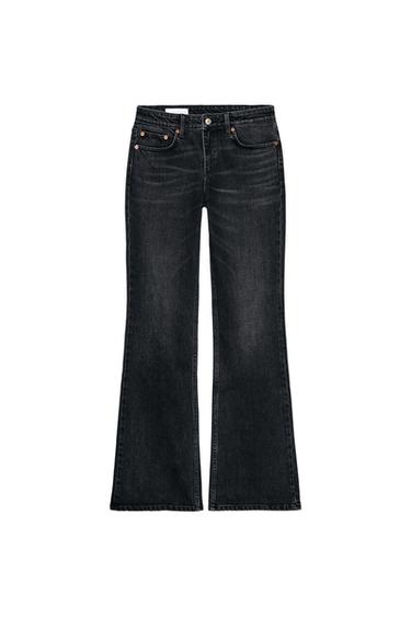 Zara TRF LOW-RISE BOOTCUT JEANS - Black
