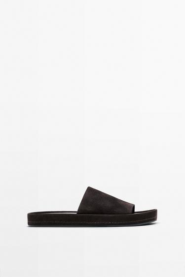 Sandalia pala plataforma - Marrón de Zara