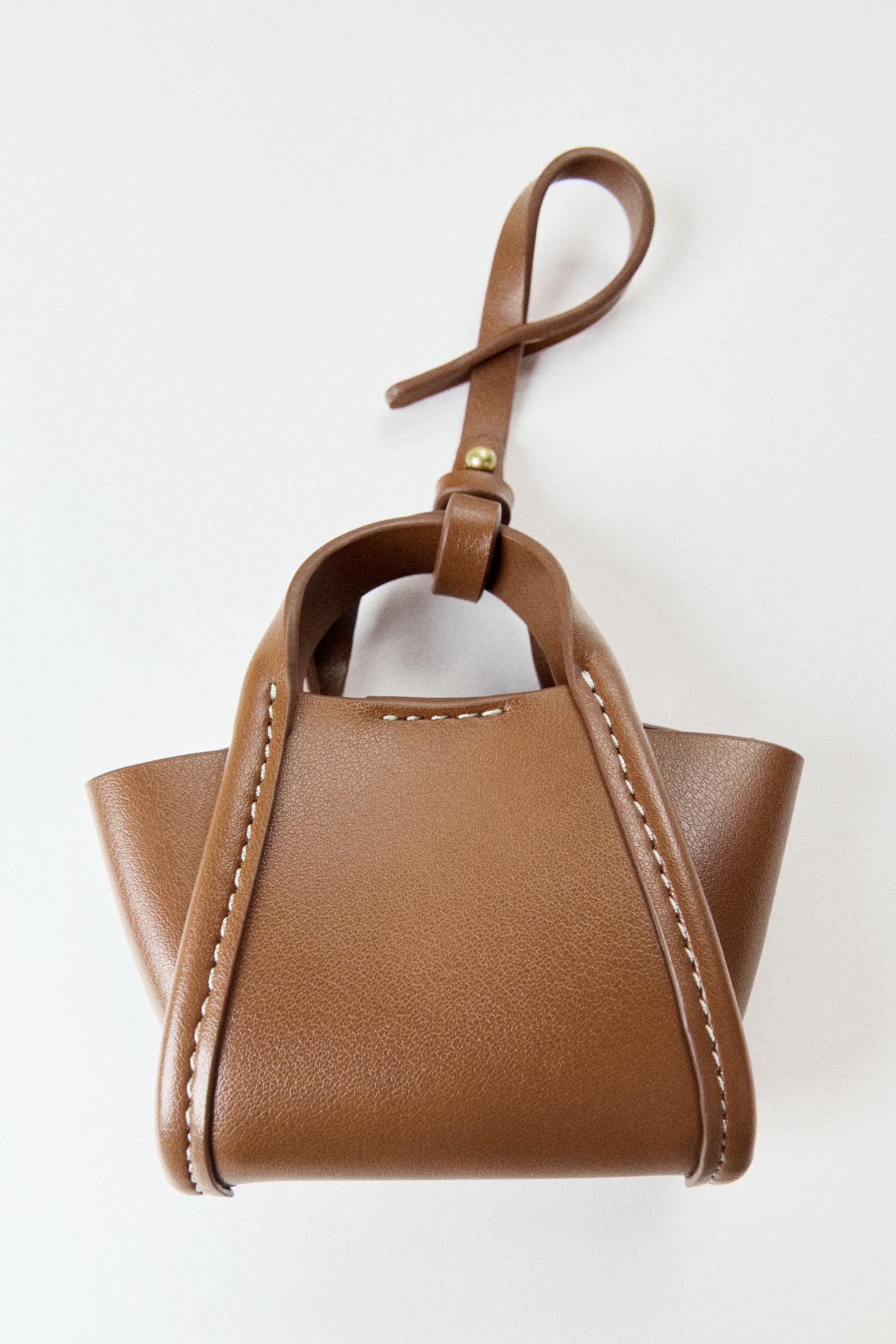 MINI HANDBAG CHARM — Brown