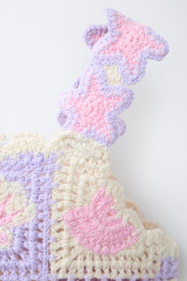 ROBE EN MAILLE CROCHET MOTIFS MARINS - Lilas de Zara - Image 2
