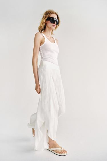 PANTALON À FENTES ZW COLLECTION - Blanc cassé de Zara - Image 5