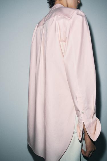 CHEMISE ASYMÉTRIQUE POPELINE ZW COLLECTION - Rose de Zara - Image 2