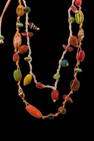 COLLAR DOBLE CORDÓN PIEZAS CERÁMICA - Multicolor de Zara