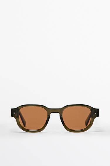 Zara Geometric sunglasses - Khaki - Image 0