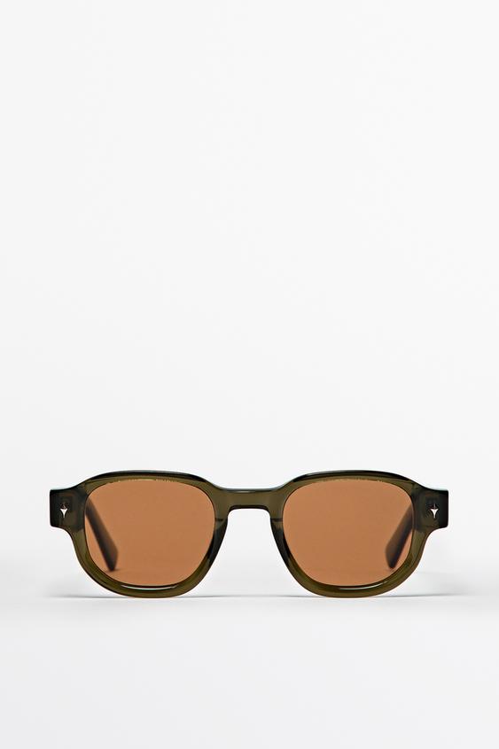 Zara Geometric sunglasses - Khaki - Image 0