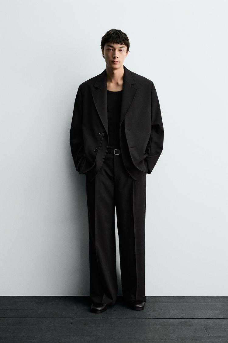 PLEATED SUIT TROUSERS Black ZARA India