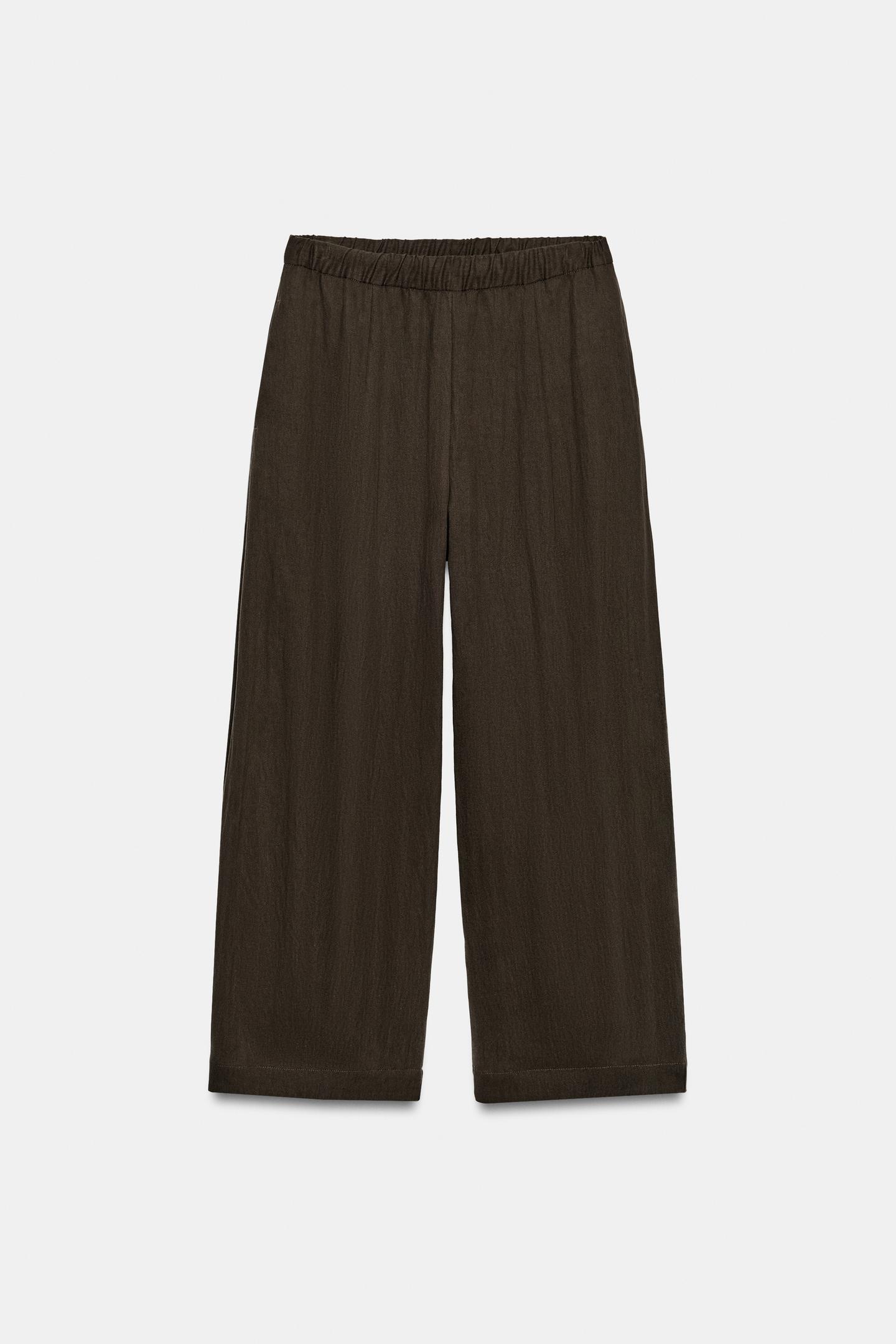 Женские брюки Zara ZW Collection Barrel, цвет: Коричневый — фото 4