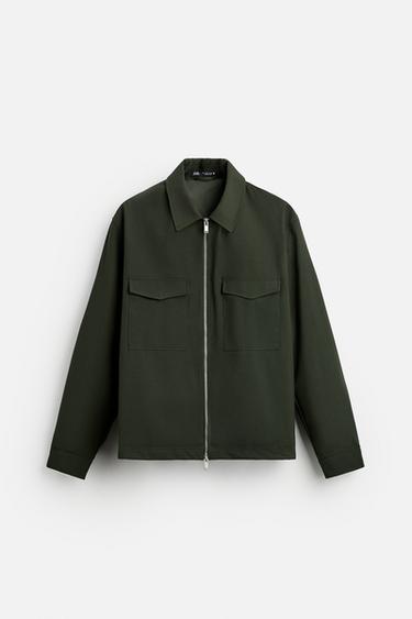 CAMISA LARGA ACOLCHOADA REGULAR FIT - Verde da Zara