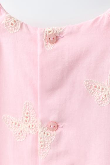 BUTTERFLY EMBROIDERED DRESS AND BLOOMERS - Pink by Zara