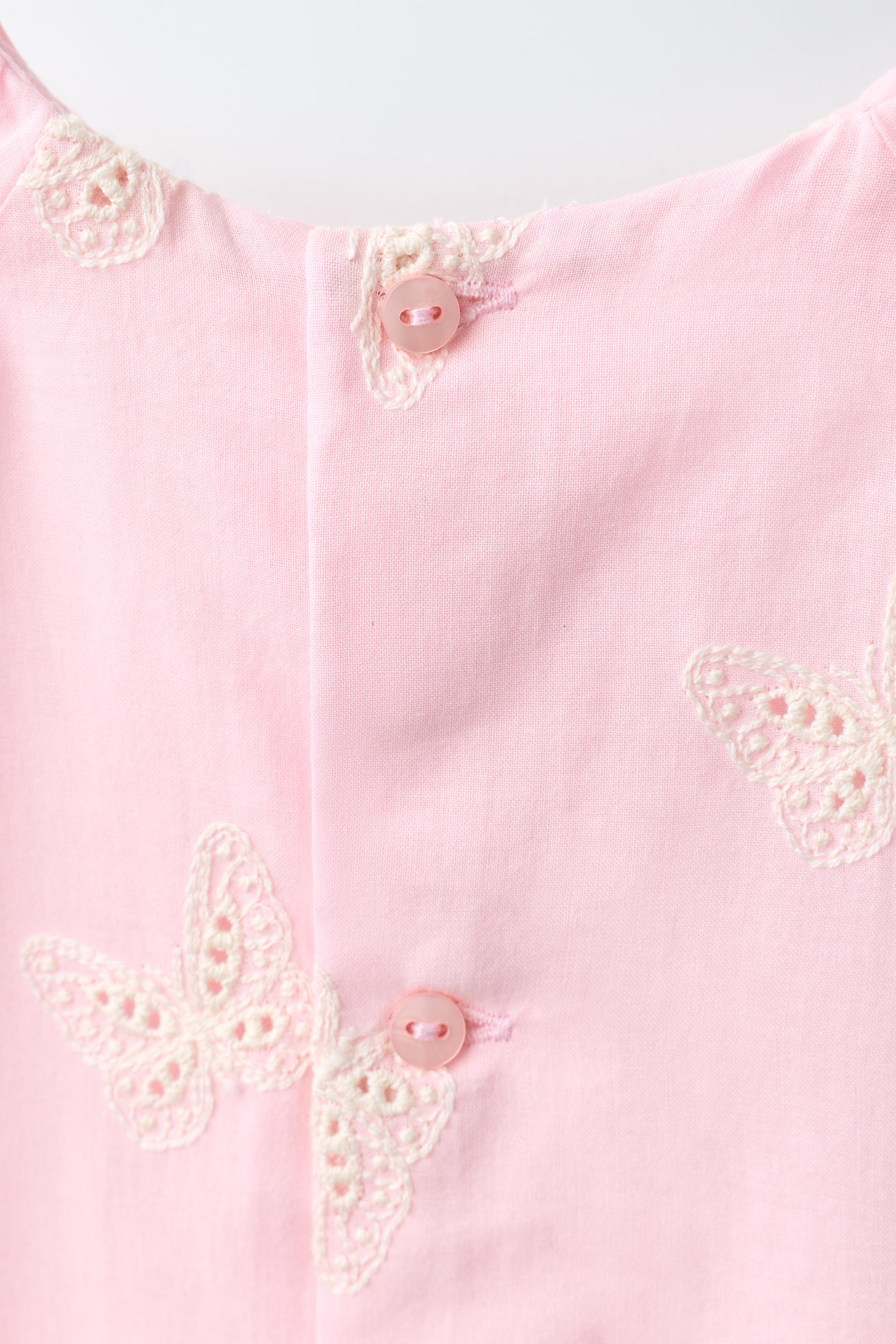 EMBROIDERED BUTTERFLY DRESS AND BLOOMER SET
