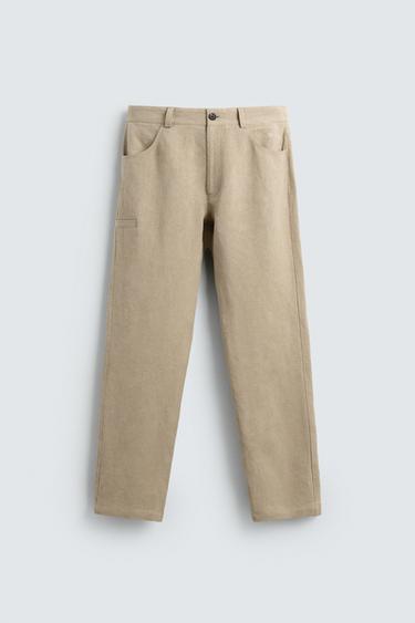 БРЮКИ BALLOON FIT ИЗ 100% ЛЬНА — РЫЖЕВАТО-КОРИЧНЕВЫЙ от Zara