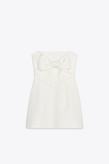 ROBE BUSTIER À LACET - Blanc de Zara - Image 5