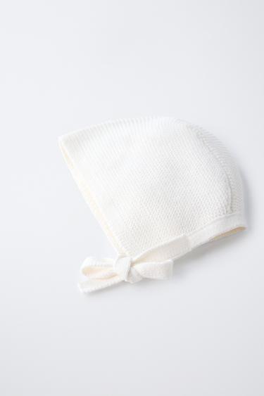 BONNET EN MAILLE - Écru clair de Zara - Image 2