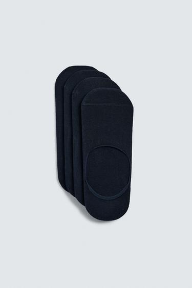 PACK OF 4 NO-SHOW SOCKS - Navy blue by Zara