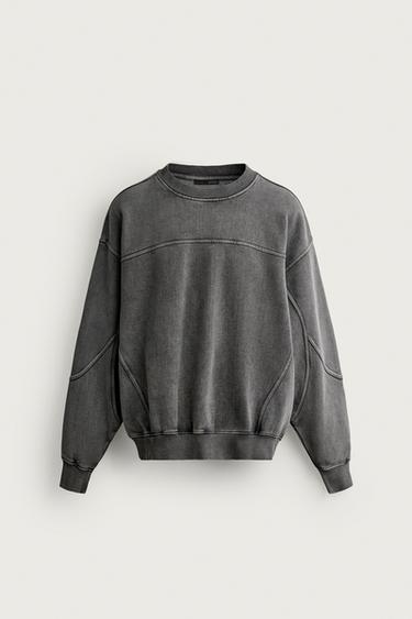 SUDADERA RELAXED FIT LAVADA - Grisáceo de Zara