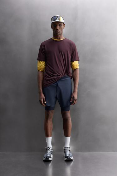 2-IN-1 TRAINING SHORTS - Navy blue by Zara