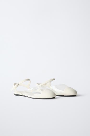 VINYL SLINGBACK SHOES - White by Zara