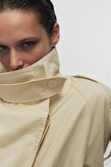 ZW COLLECTION HIGH NECK TRENCH COAT - Butter by Zara - Image 5