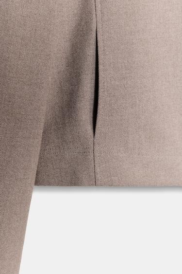 VESTE COURTE À FERMETURE ÉCLAIR - Sable / Chiné de Zara - Image 6