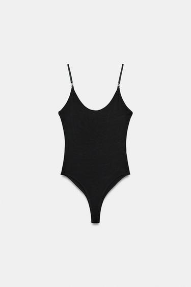 Zara 細肩帶連體衣 - 黑色