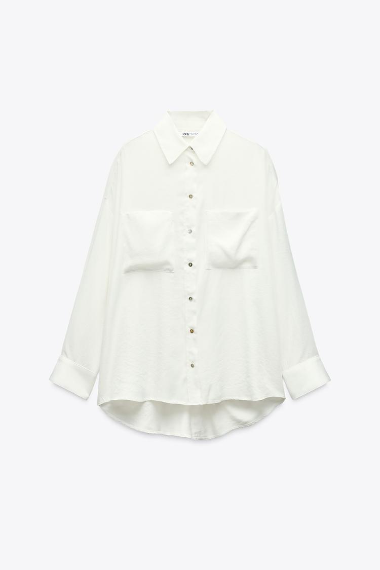 OVERSIZED SHIRT - White by Zara - Image 2