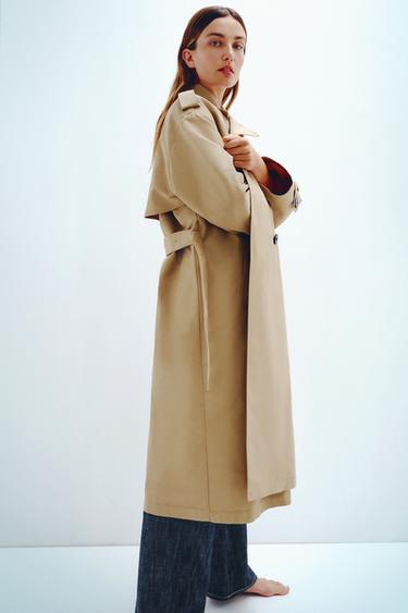 TRENCH CROISÉ LONG CEINTURE - Camel clair de Zara - Image 1