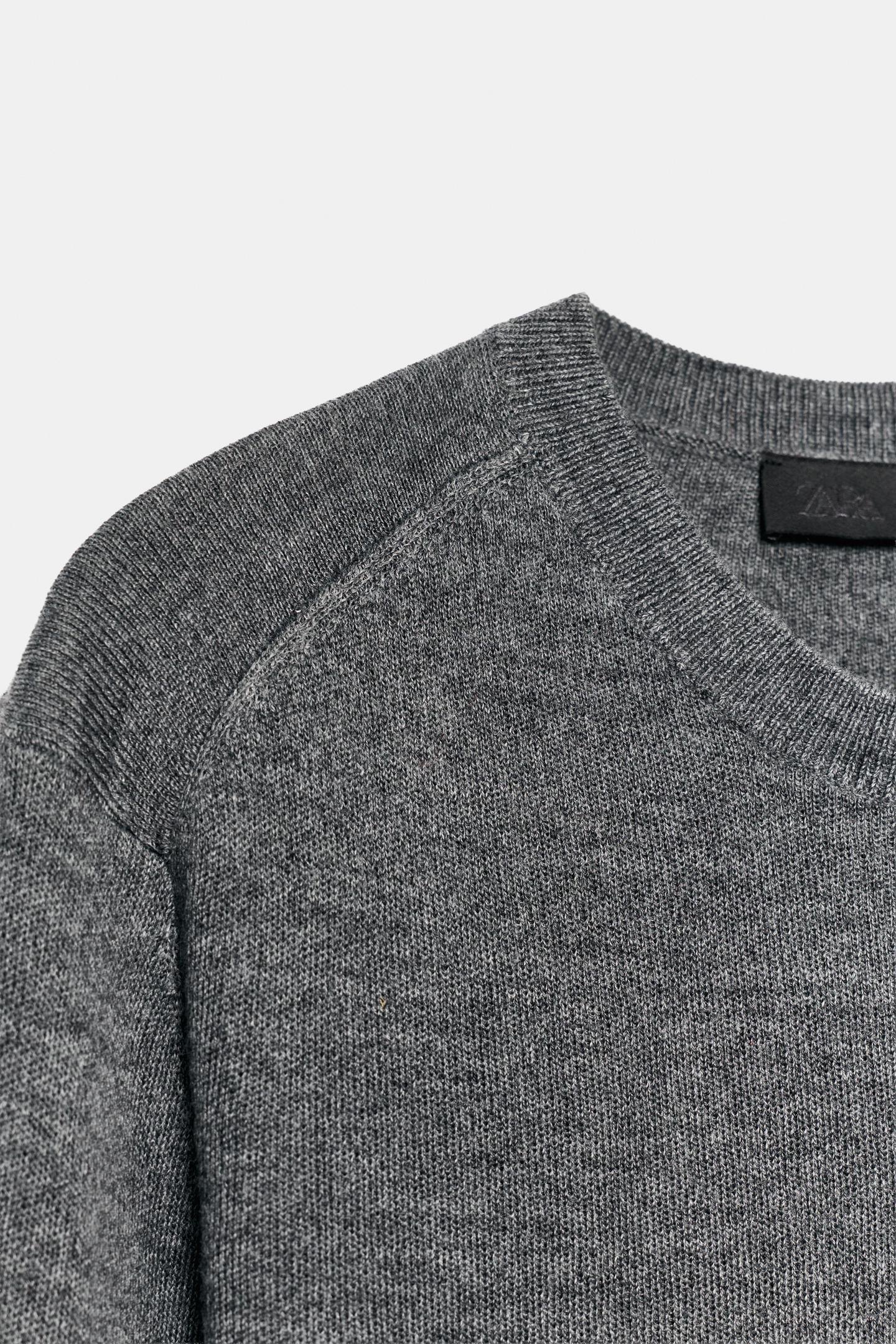 Женский свитер Zara Cropped Wool, цвет: Серый — фото 7