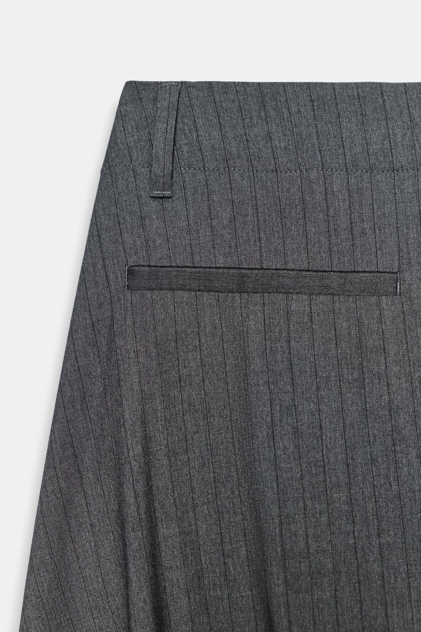 Женские брюки Zara Pinstripe Volume, цвет: Серый — фото 8