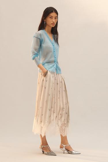 LIMITED EDITION SEMI-SHEER CARDIGAN - Aquamarine by Zara
