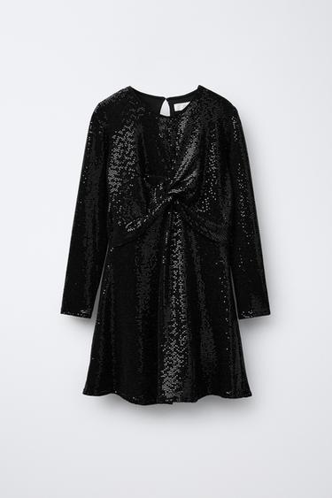 SHINY KNOT DRESS - Black by Zara - Image 0