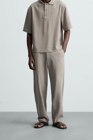 PANTALÓN STRAIGHT FIT - Visón de Zara