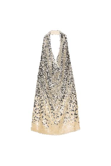 ZW COLLECTION SEQUIN HALTER DRESS