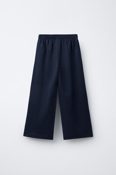 INTERLOCK WIDE-LEG TROUSERS - Navy blue by Zara - Image 1