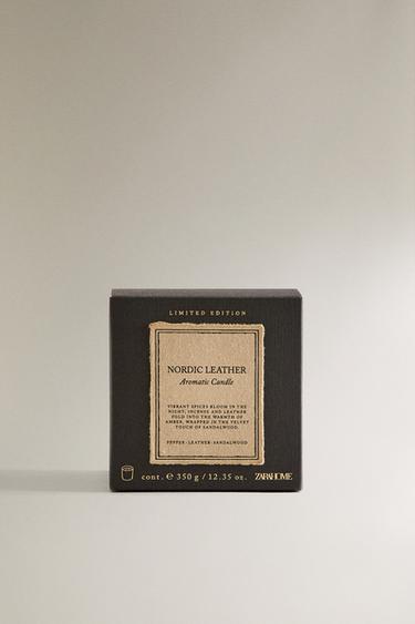 (350 G) NORDIC LEATHER SCENTED CANDLE - Leather by Zara - Image 4