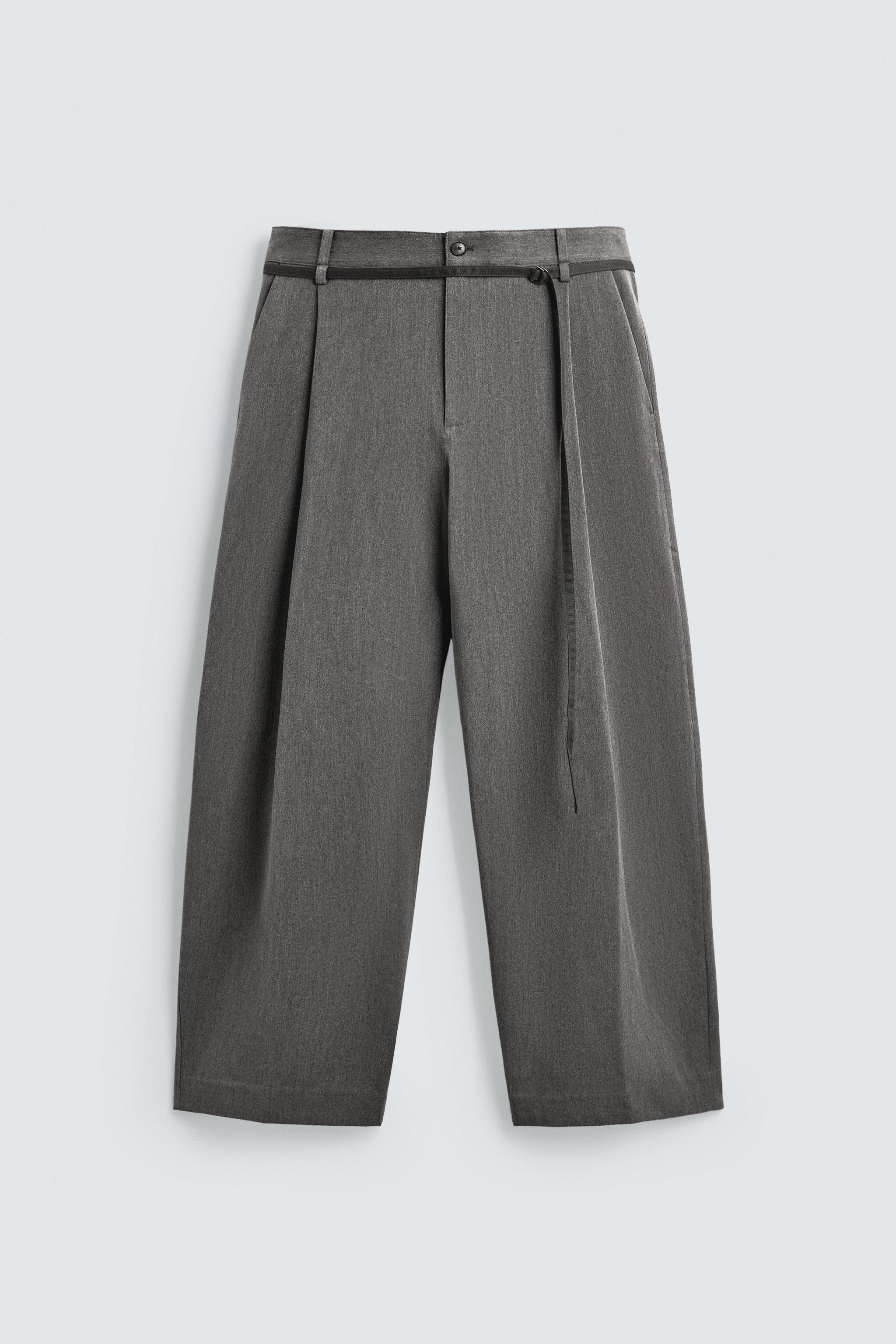 PANTALON BALLOON FIT À PLIS AVEC CEINTURE