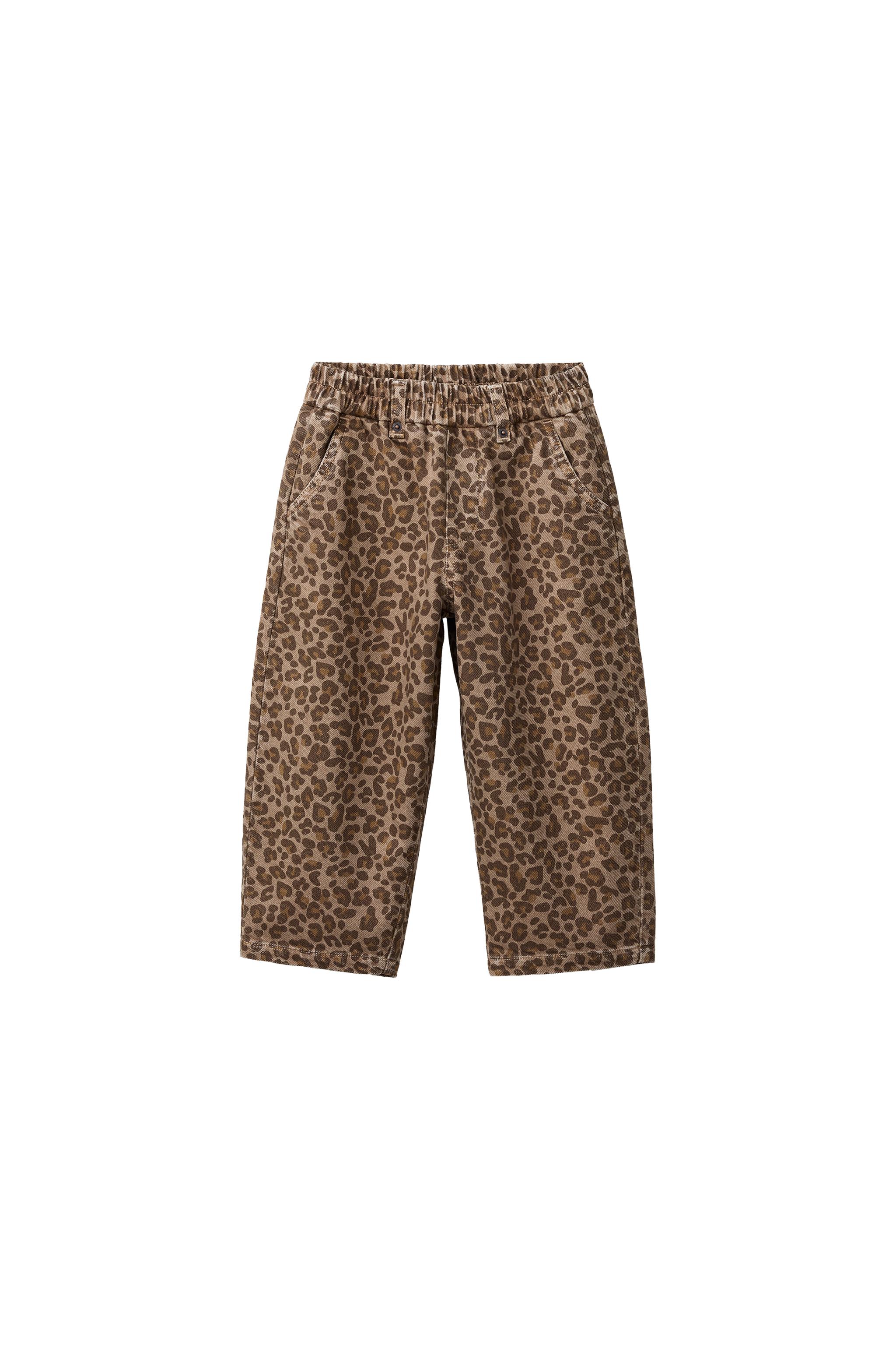 アニマル柄バギーパンツ - ブラウン | ZARA Japan / 日本