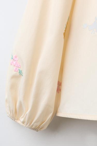 EMBROIDERED FLORAL SHIRT - Ecru by Zara - Image 3