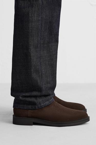 Zara LEATHER CHELSEA BOOTS - Brown - Image 0