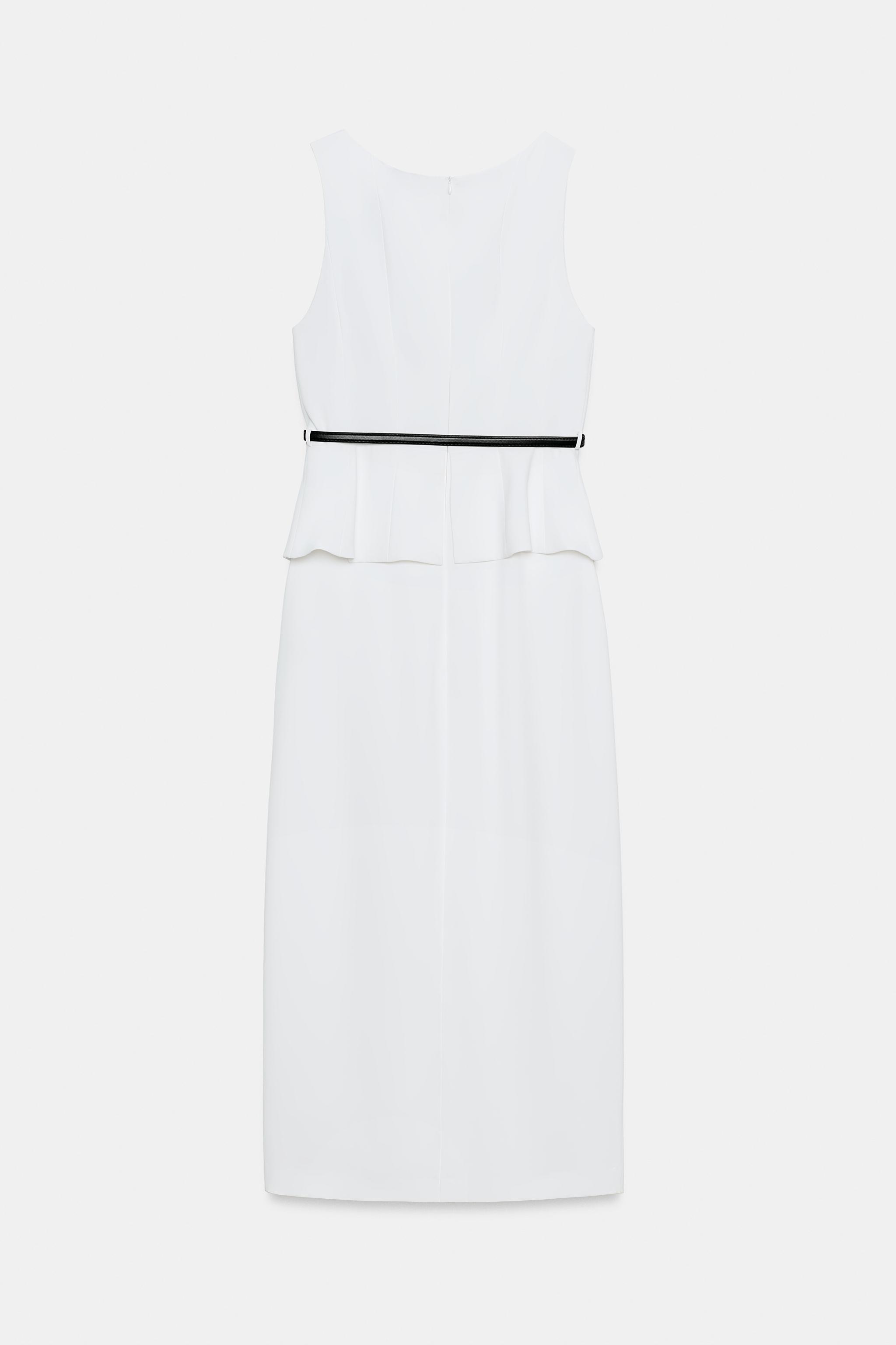 BELTED MIDI DRESS - Oyster-white | ZARA United States