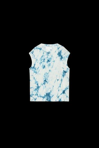 TIE-DYE LINEN T-SHIRT X FANGLU LIN - Blue by Zara - Image 0