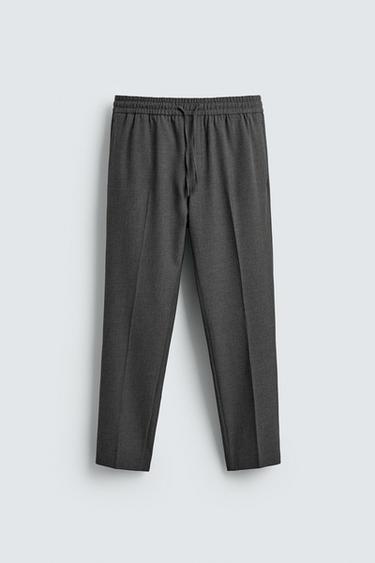 Zara REGULAR FIT JOGGER WAIST PANTS - FROSTED GRAY