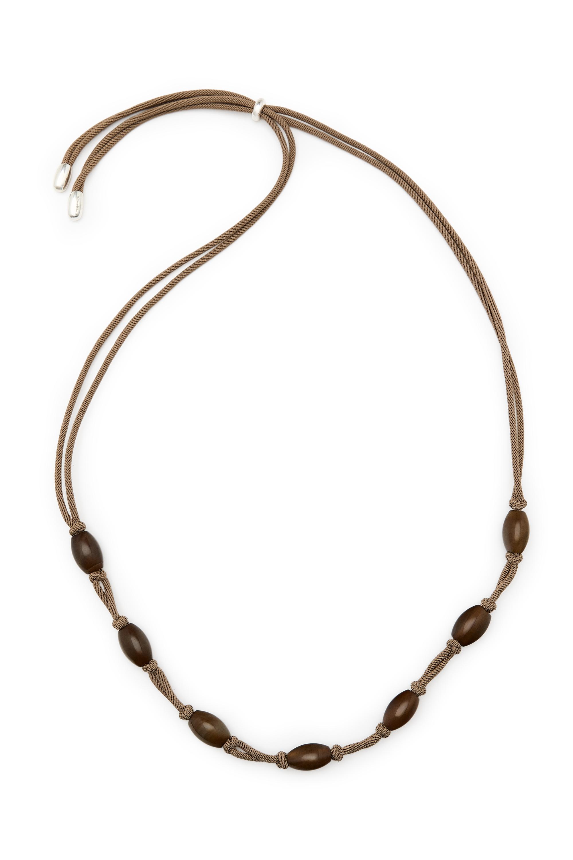 Gem-effect bead cord necklace - Brown | ZARA United States