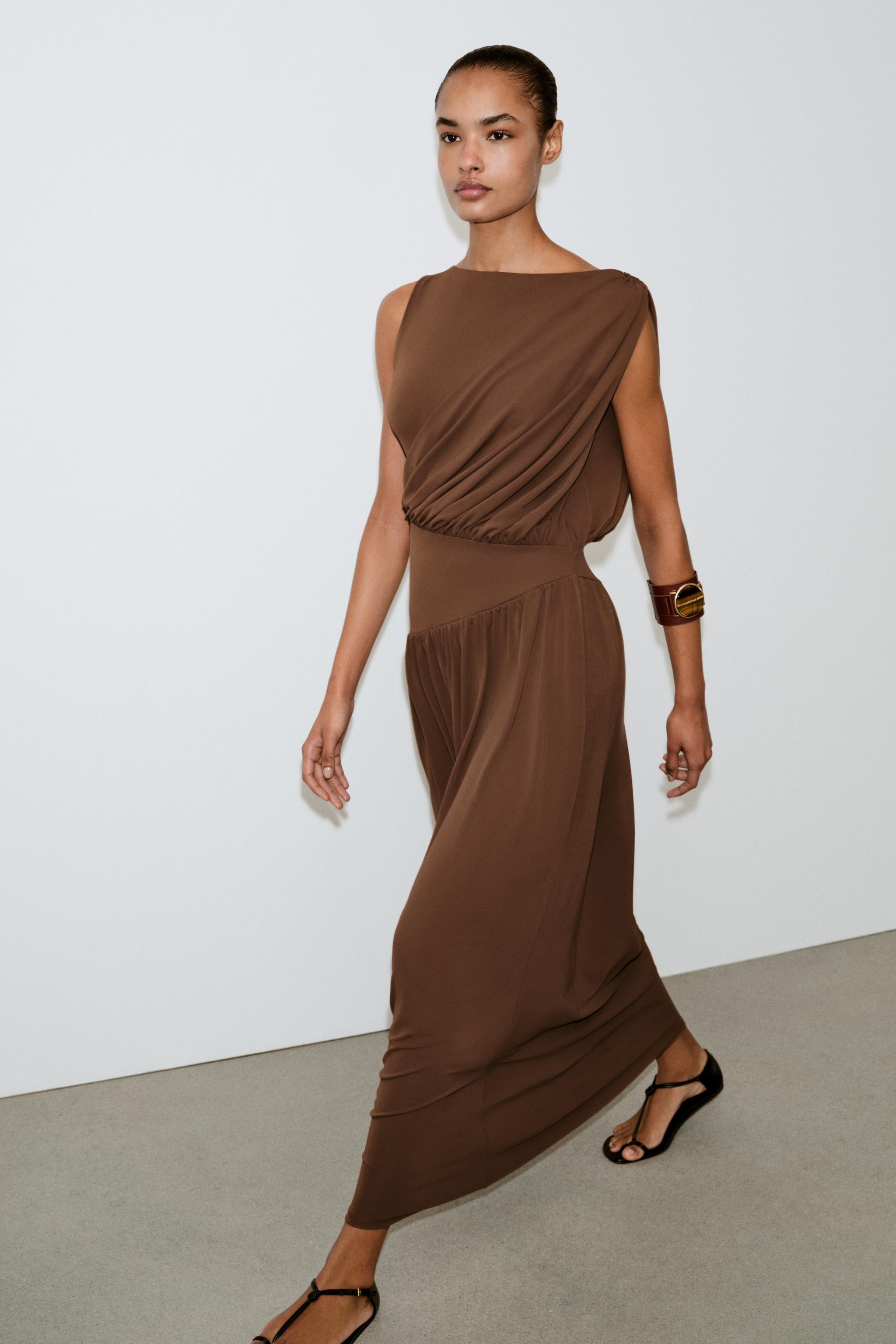 SIDE SASH DRESS - Oil | ZARA Canada