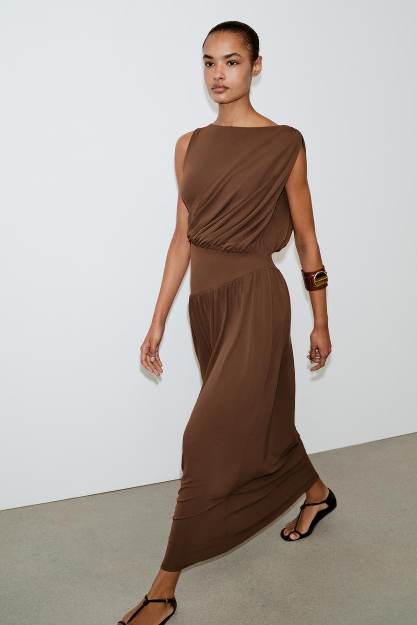 Zara - Side Sash Dress - Oil - M - Woman