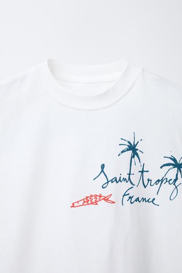 EMBROIDERED SLOGAN T-SHIRT - White by Zara - Image 2