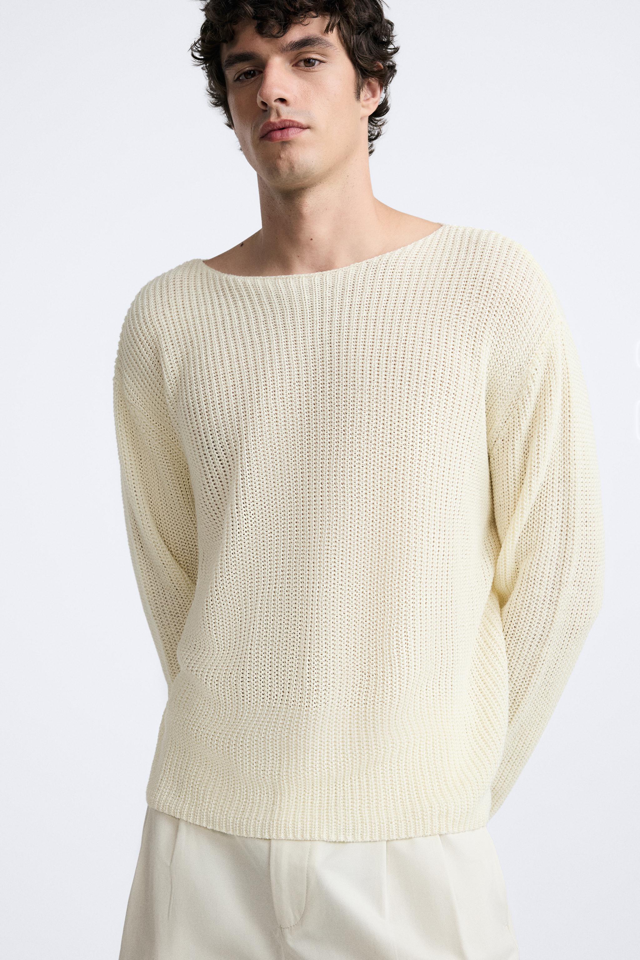 ★ZARA★ 100% LINEN SWEATER 100% LINEN SHIRT ZW COLLECTION - Light gray | ZARA United States