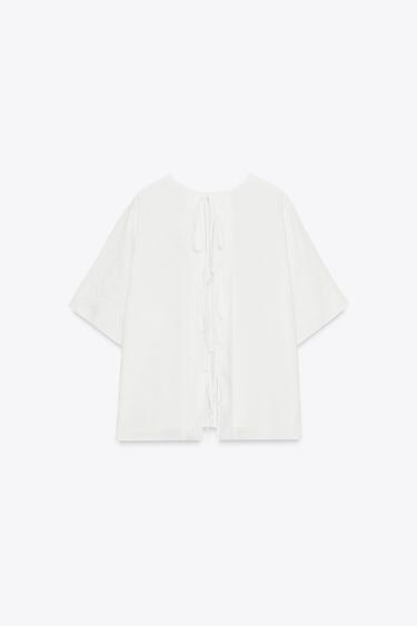 TOP LIN LACETS ZW COLLECTION - Blanc de Zara - Image 7